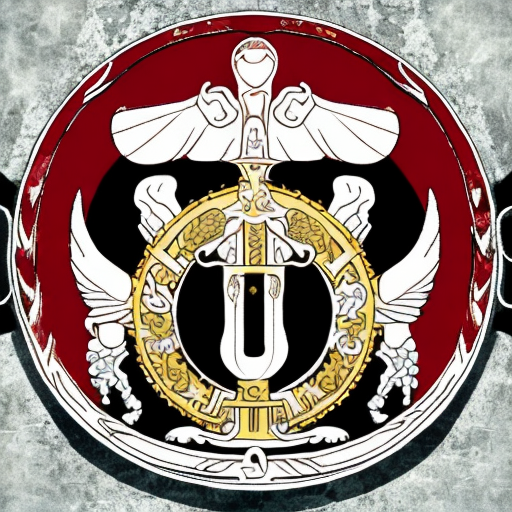 Design a logo for the 14th Legion Gemina Martia Victrix, incorporating elements of the ancient Roman SPQR and the chi-rho symbol. The logo should feature the legion's original insignia on a banner background that is a darker shade of red, symbolizing a battle-hardened image. Maintain the essence of the original insignia while integrating the SPQR and chi-rho seamlessly into the design, closeup cute and adorable, cute big circular reflective eyes, long fuzzy fur, Pixar render, unreal engine cinematic smooth, intricate detail, cinematic, 8k, HD with style of
