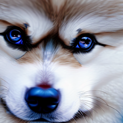 Pomeranian husky, closeup cute and adorable, cute big circular reflective eyes, long fuzzy fur, Pixar render, unreal engine cinematic smooth, intricate detail, cinematic, 8k, HD with style of