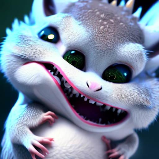 Cute baby dragon, Cute hamster, closeup cute and adorable, cute big circular reflective eyes, long fuzzy fur, Pixar render, unreal engine cinematic smooth, intricate detail, cinematic, 8k, HD with style of