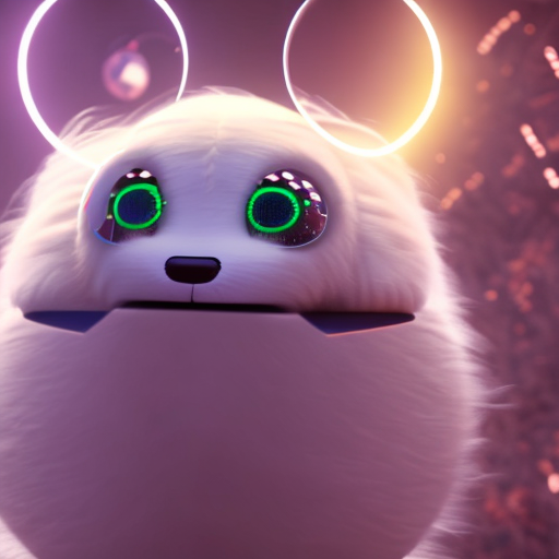 futuristic helicopter, closeup cute and adorable, cute big circular reflective eyes, long fuzzy fur, Pixar render, unreal engine cinematic smooth, intricate detail, cinematic, 8k, HD with style of