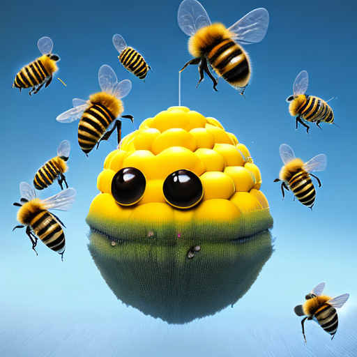 Nano-Bee, centered, 8k, HD with style of