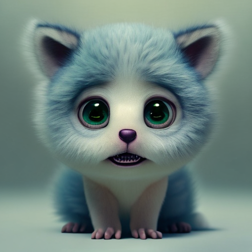 digital art, closeup cute and adorable, cute big circular reflective eyes, long fuzzy fur, Pixar render, unreal engine cinematic smooth, intricate detail, cinematic, digital art, trending on artstation, (cgsociety) with style of (Mandy Jurgens)