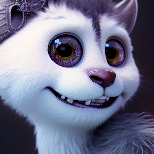 realistic, closeup cute and adorable, cute big circular reflective eyes, long fuzzy fur, Pixar render, unreal engine cinematic smooth, intricate detail, cinematic, Realistic art, pencil drawing with style of