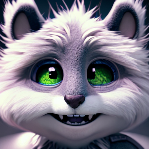 3d, closeup cute and adorable, cute big circular reflective eyes, long fuzzy fur, Pixar render, unreal engine cinematic smooth, intricate detail, cinematic, Realistic art, pencil drawing with style of