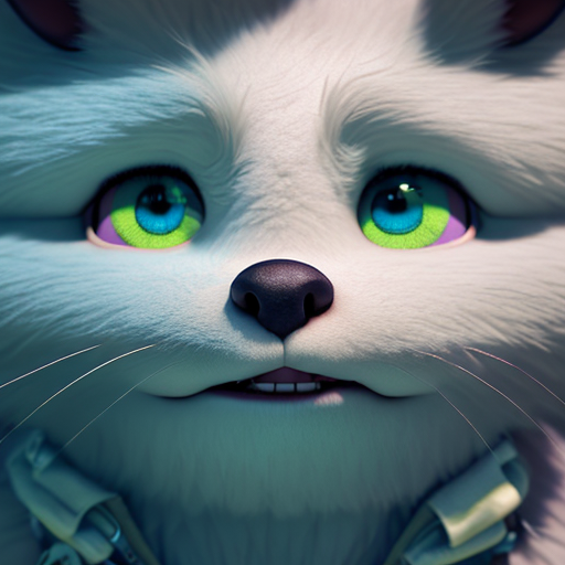 pastel color, closeup cute and adorable, cute big circular reflective eyes, long fuzzy fur, Pixar render, unreal engine cinematic smooth, intricate detail, cinematic, Realistic art, pencil drawing with style of