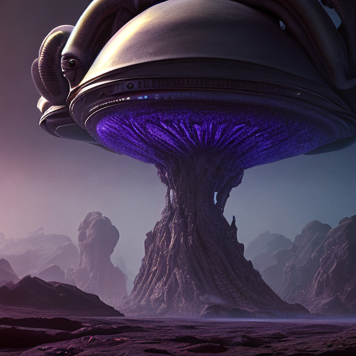 Alien civilizations, Alien extraterrestrial life in another dimension full of tentacles floating in air with glowing eyes, cinematic lighting, side lighting, bloom effect, photo realistic, 8k resolution, intricately detailed, smooth visual effect, highly textured, centered, (works by Jan Urschel, Michal Karcz), dark sci-fi, trending on artstation with style of (John Berkey)