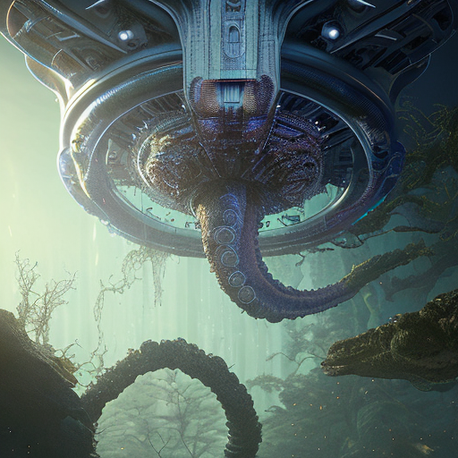 Alien extraterrestrial life in another dimension full of tentacles floating in air with glowing eyes, cinematic lighting, side lighting, bloom effect, photo realistic, 8k resolution, intricately detailed, smooth visual effect, highly textured, centered, (works by Jan Urschel, Michal Karcz), dark sci-fi, trending on artstation with style of (Vincent Di Fate)