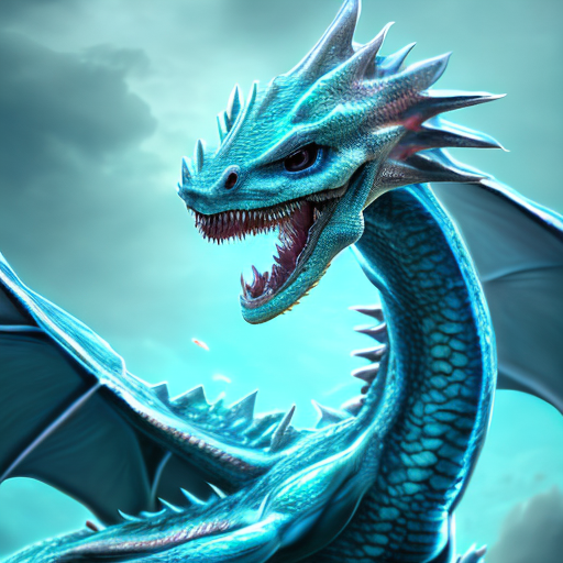 Cute baby aqua marine dragon, cinematic lighting, side lighting, bloom effect, photo realistic, 8k resolution, intricately detailed, smooth visual effect, highly textured, centered, Portrait style, sharp, highly detailed, 8k, HD with style of (Kit Cat)