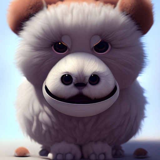 mustache, closeup cute and adorable, cute big circular reflective eyes, long fuzzy fur, Pixar render, unreal engine cinematic smooth, intricate detail, cinematic, digital art, trending on artstation, (cgsociety) with style of (Mandy Jurgens)