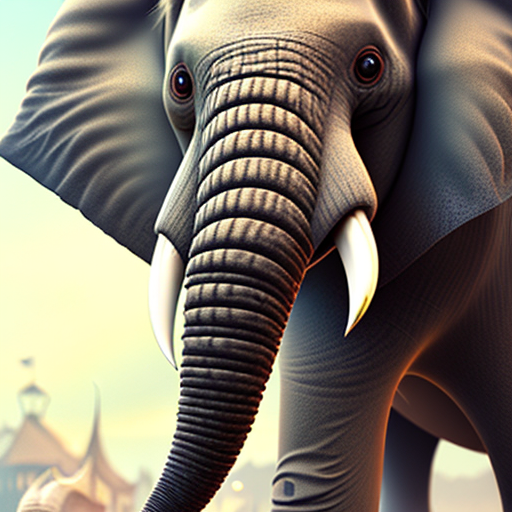 Cute elephant, closeup cute and adorable, cute big circular reflective eyes, long fuzzy fur, Pixar render, unreal engine cinematic smooth, intricate detail, cinematic, digital art, trending on artstation, (cgsociety) with style of (Mandy Jurgens)