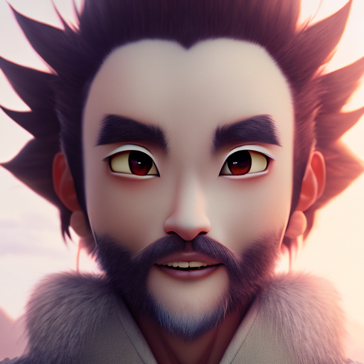 Kyojuro Rengoku from Demon slayer as a realistic human, closeup cute and adorable, cute big circular reflective eyes, long fuzzy fur, Pixar render, unreal engine cinematic smooth, intricate detail, cinematic, Realistic art, pencil drawing with style of