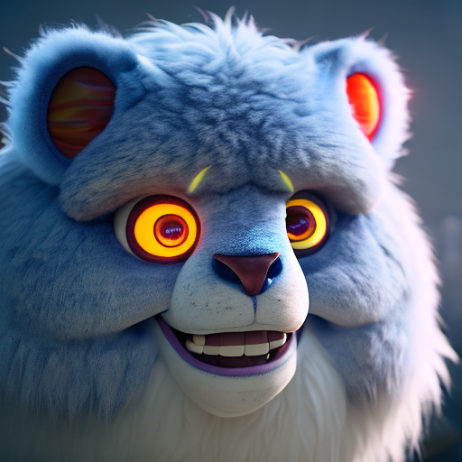 Mr beast, closeup cute and adorable, cute big circular reflective eyes, long fuzzy fur, Pixar render, unreal engine cinematic smooth, intricate detail, cinematic, Portrait style, sharp, highly detailed, 8k, HD with style of (Tronie)