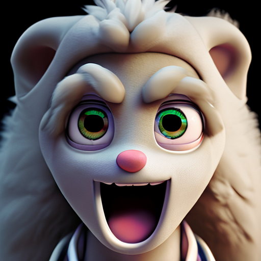 gyro from hunter x hunter, closeup cute and adorable, cute big circular reflective eyes, long fuzzy fur, Pixar render, unreal engine cinematic smooth, intricate detail, cinematic, award winning on shutterstock, canon eos 5D, 32k with style of (Irving Penn)