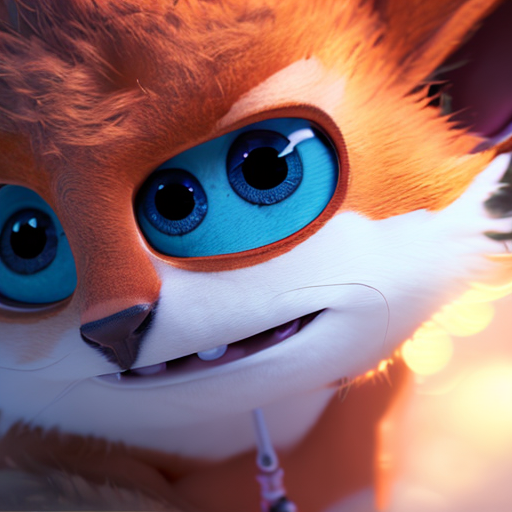 Nami, closeup cute and adorable, cute big circular reflective eyes, long fuzzy fur, Pixar render, unreal engine cinematic smooth, intricate detail, cinematic, 8k, HD with style of