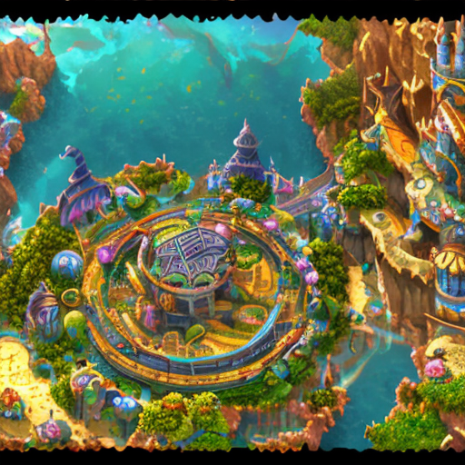 enchanted Atlantis, centered, 8k, HD with style of