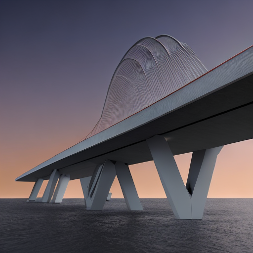Gravity-defying architecture, Endless bridge, centered, 8k, HD with style of