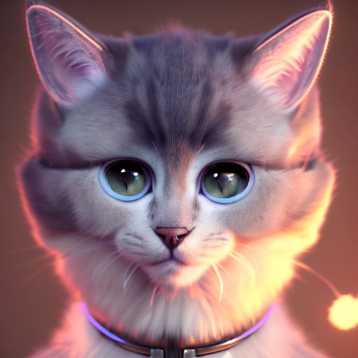 cat princess and a cyber punk, closeup cute and adorable, cute big circular reflective eyes, long fuzzy fur, Pixar render, unreal engine cinematic smooth, intricate detail, cinematic, digital art, trending on artstation, (cgsociety) with style of (Irina French)