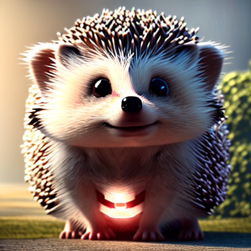 Cute hedgehog, closeup cute and adorable, cute big circular reflective eyes, long fuzzy fur, Pixar render, unreal engine cinematic smooth, intricate detail, cinematic, digital art, trending on artstation, (cgsociety) with style of (Heraldo Ortega)