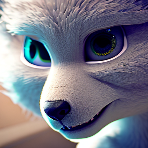 zyndra valderama, closeup cute and adorable, cute big circular reflective eyes, long fuzzy fur, Pixar render, unreal engine cinematic smooth, intricate detail, cinematic, 8k, HD with style of