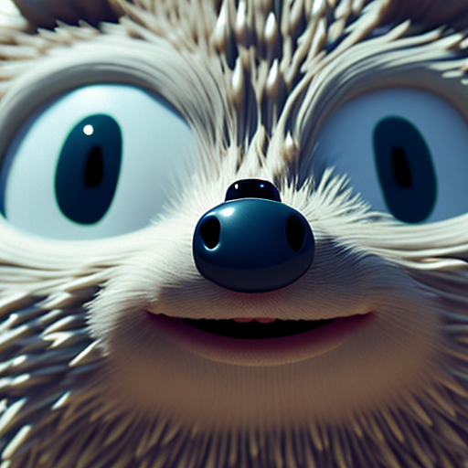 Cute hedgehog, closeup cute and adorable, cute big circular reflective eyes, long fuzzy fur, Pixar render, unreal engine cinematic smooth, intricate detail, cinematic, 8k, HD with style of