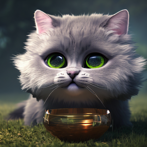 half witch half cat beast, closeup cute and adorable, cute big circular reflective eyes, long fuzzy fur, Pixar render, unreal engine cinematic smooth, intricate detail, cinematic, 8k, HD with style of