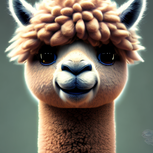 Cute alpaca, closeup cute and adorable, cute big circular reflective eyes, long fuzzy fur, Pixar render, unreal engine cinematic smooth, intricate detail, cinematic, Realistic art, pencil drawing with style of