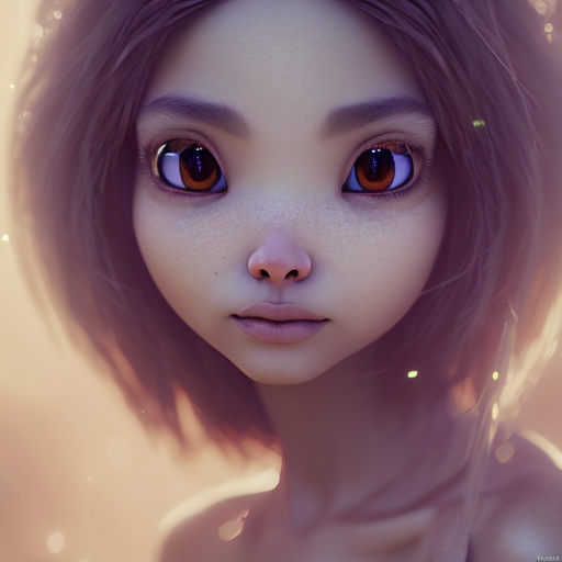 Filipina wowen, closeup cute and adorable, cute big circular reflective eyes, long fuzzy fur, Pixar render, unreal engine cinematic smooth, intricate detail, cinematic, Portrait style, sharp, highly detailed, 8k, HD with style of (Bust View)