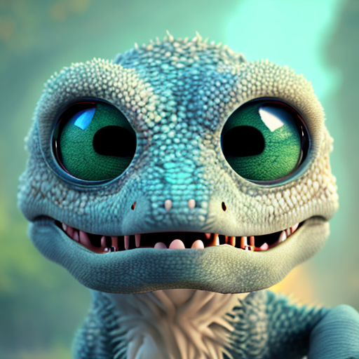 cute trex with eye glasses, closeup cute and adorable, cute big circular reflective eyes, long fuzzy fur, Pixar render, unreal engine cinematic smooth, intricate detail, cinematic, digital art, trending on artstation, (cgsociety) with style of (Irina French)
