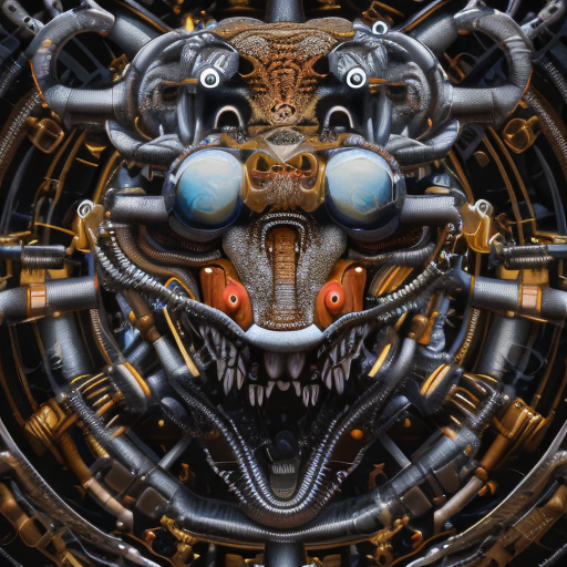 Mechanical animal kingdom, centered, 8k, HD with style of