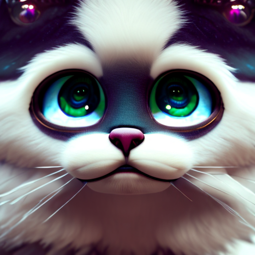 Sssniperwolf, closeup cute and adorable, cute big circular reflective eyes, long fuzzy fur, Pixar render, unreal engine cinematic smooth, intricate detail, cinematic, Portrait style, sharp, highly detailed, 8k, HD with style of (Kit Cat)