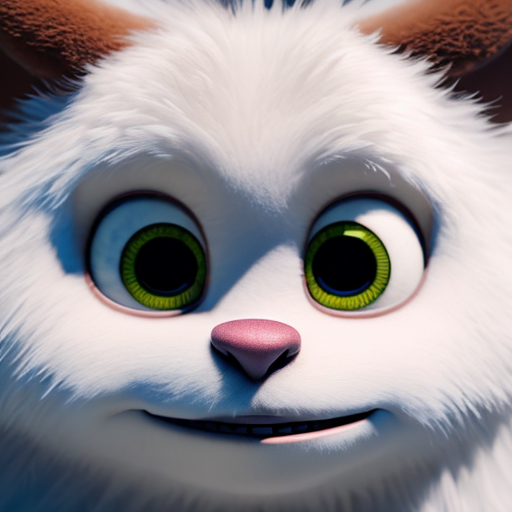Preston, closeup cute and adorable, cute big circular reflective eyes, long fuzzy fur, Pixar render, unreal engine cinematic smooth, intricate detail, cinematic, Portrait style, sharp, highly detailed, 8k, HD with style of (Half-Length)
