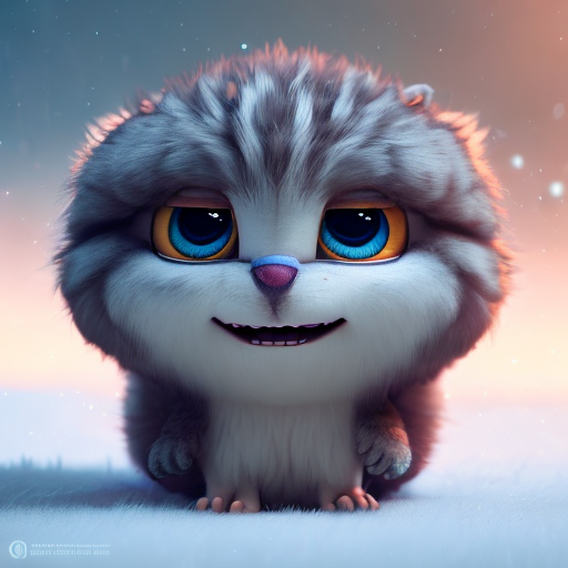 Adorable creature, closeup cute and adorable, cute big circular reflective eyes, long fuzzy fur, Pixar render, unreal engine cinematic smooth, intricate detail, cinematic, digital art, trending on artstation, (cgsociety) with style of (Irina French)
