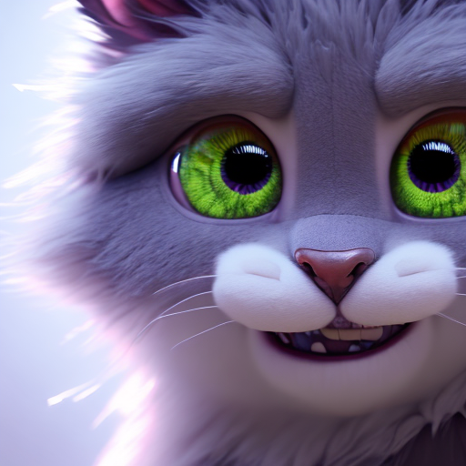 this is the messege to my master, closeup cute and adorable, cute big circular reflective eyes, long fuzzy fur, Pixar render, unreal engine cinematic smooth, intricate detail, cinematic, 8k, HD with style of