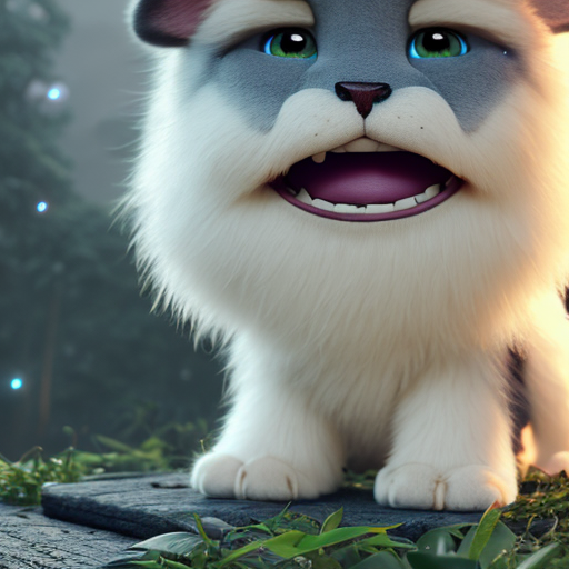 this is the messege to my master, closeup cute and adorable, cute big circular reflective eyes, long fuzzy fur, Pixar render, unreal engine cinematic smooth, intricate detail, cinematic, 8k, HD with style of