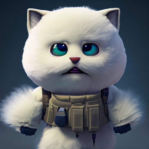 CSGO separatist, closeup cute and adorable, cute big circular reflective eyes, long fuzzy fur, Pixar render, unreal engine cinematic smooth, intricate detail, cinematic, 8k, HD with style of