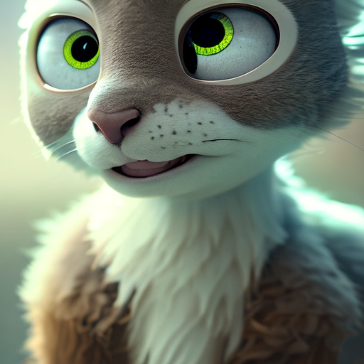 Josh, closeup cute and adorable, cute big circular reflective eyes, long fuzzy fur, Pixar render, unreal engine cinematic smooth, intricate detail, cinematic, 3d, octane render, high quality, 4k with style of