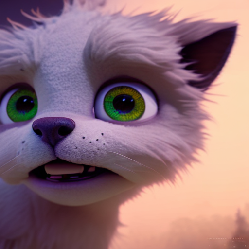 Josh, closeup cute and adorable, cute big circular reflective eyes, long fuzzy fur, Pixar render, unreal engine cinematic smooth, intricate detail, cinematic, pastel colors style, colorful with style of (Edgar Degas)