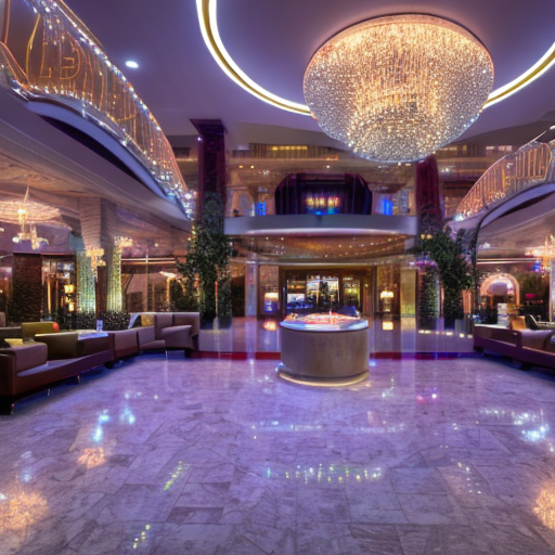 dancing inside the hotel lobby, centered, night, street, 8k, HD with style of