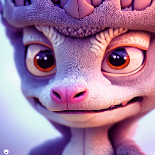 Cute baby dragon, closeup cute and adorable, cute big circular reflective eyes, long fuzzy fur, Pixar render, unreal engine cinematic smooth, intricate detail, cinematic, digital art, trending on artstation, (cgsociety) with style of (Heraldo Ortega)