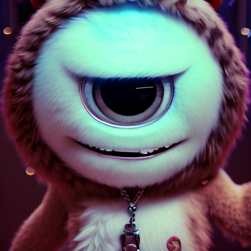 tattoo, closeup cute and adorable, cute big circular reflective eyes, long fuzzy fur, Pixar render, unreal engine cinematic smooth, intricate detail, cinematic, Portrait style, sharp, highly detailed, 8k, HD with style of (Half-Length)