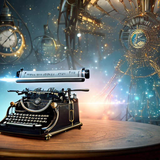 typewriter, Time travel devices, Time machines, Traveling back in time, Time portals, centered, steampunk, highly detailed, 8k, intricate, cinematic with style of (Victorian art and design)