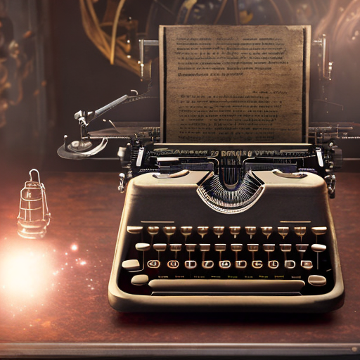 typewriter, Time travel devices, Time machines, Traveling back in time, Time portals, centered, steampunk, highly detailed, 8k, intricate, cinematic with style of intricate
