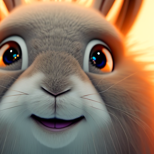 Cute rabbit, closeup cute and adorable, cute big circular reflective eyes, long fuzzy fur, Pixar render, unreal engine cinematic smooth, intricate detail, cinematic, 8k, HD with style of