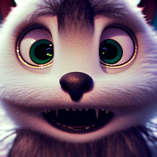 Horror, closeup cute and adorable, cute big circular reflective eyes, long fuzzy fur, Pixar render, unreal engine cinematic smooth, intricate detail, cinematic, Realistic art, pencil drawing with style of