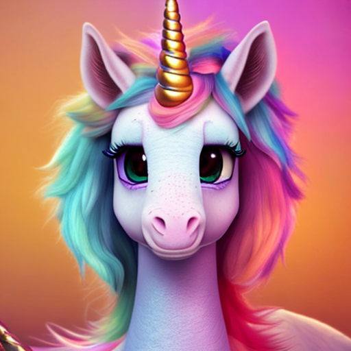 colorful unicorn lovely background, closeup cute and adorable, cute big circular reflective eyes, long fuzzy fur, Pixar render, unreal engine cinematic smooth, intricate detail, cinematic, 8k, HD with style of