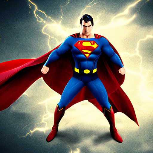 superman vs batman lightning background, centered, 8k, HD with style of