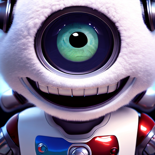 car robot vehicle, closeup cute and adorable, cute big circular reflective eyes, long fuzzy fur, Pixar render, unreal engine cinematic smooth, intricate detail, cinematic, Realistic art, pencil drawing with style of