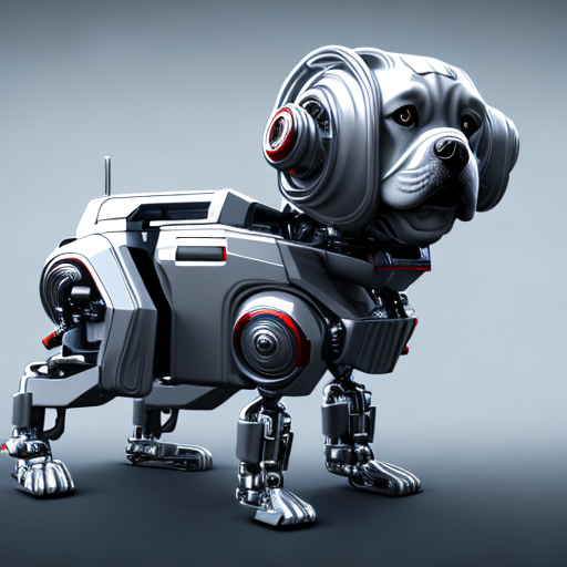 giant cyborg dog, centered, 8k, HD with style of