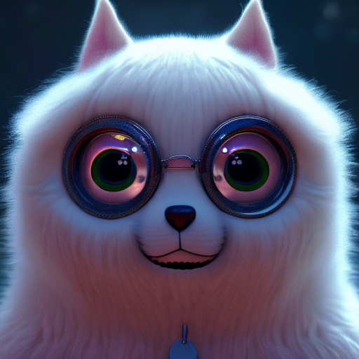 motorcycle, closeup cute and adorable, cute big circular reflective eyes, long fuzzy fur, Pixar render, unreal engine cinematic smooth, intricate detail, cinematic, digital art, trending on artstation, (cgsociety) with style of (Mandy Jurgens)