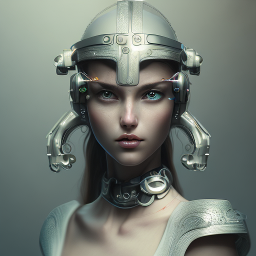 Fashion innovation, Technologically advanced fashion accessories on a woman, centered, digital art, trending on artstation, (cgsociety) with style of (Heraldo Ortega)